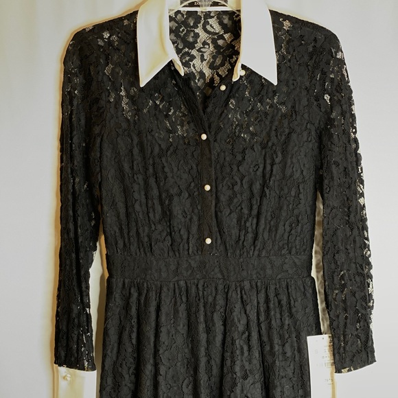 Zara Black and White Lace Dress - Picture 4 of 7